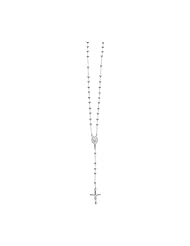 Sterling Silver Catholic Rosary Rosaries Bead Necklace Virgin Mary Cross 4mm