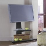 Powell Furniture 686-700 Matte Black Flat Panel TV Stand