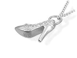 Silver Crystal Set Shoe Pendant and Chain