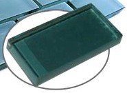 Reflections Glass Tile 1x2" Brick Mosaic Clear Teal SAMPLE