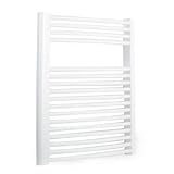 Trueshopping White Curved Bathroom Heated Towel Radiator Rail 800mm x 500mm