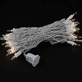 Novelty Lights, Inc. CG35-W-CL Commercial Grade Christmas Mini Light Set, White Wire, Clear, Connectable (Male and Female Plug), 35 Light