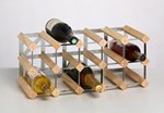 Fully Assembled 15 Bottle Wine Rack - Natural Pine