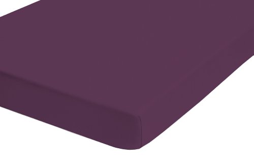 Biberna 77866/560/388 Jersey-Elastic Spannbetttuch / 120 x 200 cm - 130 x 220 cm / Farbe: weinrot