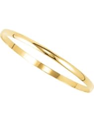 14K Yellow Gold Half Round Bangle Bracelet: 4MM