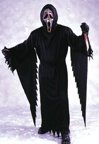 Scream Stalker Ghost Face Dripping Bloody Bleeding Mask and Adult Scary Movie Complete Halloween Costume with Robe