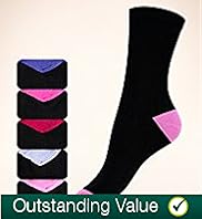 5 Pairs of Cotton Rich Contrast Heel Toe Socks