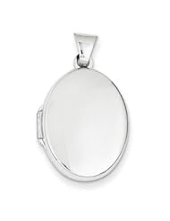 Genuine IceCarats Designer Jewelry Gift 14K White Gold Polished Oval Locket