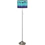 Giclee Palm Tree Haze Brushed Nickel Pull Chain Floor Lamp