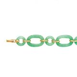 14k Gold & Carved Jade Bracelet.