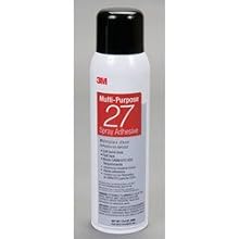 3M Multi-Purpose 27 Spray Adhesive Clear, 20 fl oz can, net weight 13.05 oz (Pack of 1)