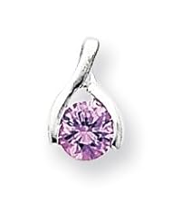 Sterling Silver Pink CZ Pendant
