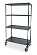 Storelogic 2HDN3 Wire Cart, 4 Shelf, 36x24x69, Black