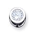 Sterling Silver Round CZ Chain Slide - JewelryWeb Sterling Silver Round CZ Chain Slide - JewelryWeb