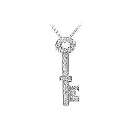 Diamond Key Pendant : 14K White Gold 0.25 CT Diamonds Diamond Key Pendant : 14K White Gold - 0.25 CT Diamonds