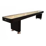 Playcraft Woodbridge 12' Espresso Shuffleboard with Camel carpet SHUF12-ESC