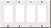 LEVITON 80412-W Decora Wall Plates Quadruple Gang - White