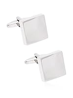 Carlo Visconti Gemelos Cuadrados Lisos (Plateado)