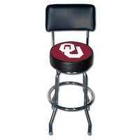 Oklahoma Sooners Single Rung Vinyl Bar Stool w Back 
