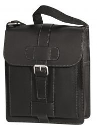 Bodenschatz &Uuml;berschlagtasche Retro, Leder, schwarz