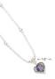 16 Inch LS Bead Necklace Beaded Bottom 8mm Charoite Heart - JewelryWeb