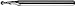 KYOCERA 1625-0781.234 Series 1625 Standard Length Ball Nose End Mill, Carbide, Uncoated, 30 Degree Angle, 2 Flute, 5/64" Cutting Diameter, 1/8" Shank Diameter, 0.234" Cutting Length, 1-1/2" Length