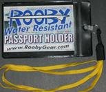 BLACK Water Resistant Passport Holder with Yellow Lanyard