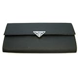 Prada - Prada Checkbook Wallet 1M1037 - Black Saffiano Leather