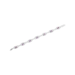 Boma Sterling Silver Marquis Cut Amethyst Filigree Bracelet by