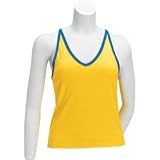 Tail Tennis Fitness Tank w/Bra (COLOR: Yellow/Blue, SIZE:Large)