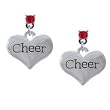"Cheer" Heart Red Swarovski Post Charm Earrings [Jewelry]