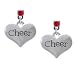 "Cheer" Heart Red Swarovski Post Charm Earrings [Jewelry]