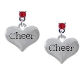 "Cheer" Heart Red Swarovski Post Charm Earrings [Jewelry]