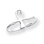 Sterling Silver Ankh Egyptian Cross Toe Ring - JewelryWeb