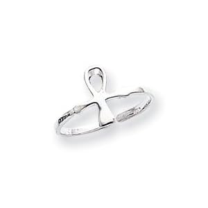 Sterling Silver Ankh (Egyptian Cross) Toe Ring