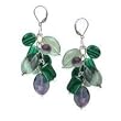 .925 Silver, Malachite & Fluorite Cluster Earrings
