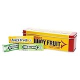 3 Wrigley's Heritage Tins Gift Box Pack Set (10 packs of gum included: each Tin Contains 3 Spearmint, 3 Doublemint and 4 Juicy Fruit Packs of Gum)