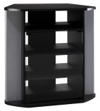 Bush Furniture Visions Video Base, Black/Metallic Silver