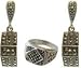 Girlfriend Gifts Silver Earrings and Ring (ers043)