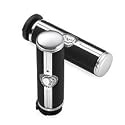 Harley Davidson Willie G.&reg; Skull Hand Grips. Contrasting the chrome sinister skull logo surrounded by "Harley-Davidson&reg;" script, the raised rubber pads add positive grip and comfort for the long haul. Easy-to-install, these grips feature a "glueless" design that allows removal without damage.