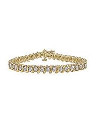 Diamond S Bracelet : 14K Yellow Gold - 3.00 CT Diamonds