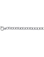 CleverEves Sterling Silver Oxidized Oval Twist Link Bracelet