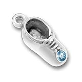21z6Vm55H6L. SL160  Sterling Silver Birthstone Baby Shoe Charm March