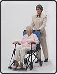 Lightweight Wheelchair - Constructed of high density aircraft aluminum tubing that holds up to 250 lbs. Easily folds in less than 30 seconds to fit into the convenient vinyl carry bag with shoulder strap. Over-sized ball bearing wheels allow effortless pushing. The ergodynamic bar provides a comfortable grip. The durable vinyl seat cushion can be removed and cleaned.