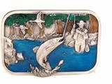 Discount Sale  TROUT FISHING PEWTER BELT BUCKLE BY SISKIYOU # saltwater fishing tackle Reviews