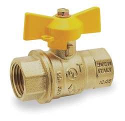 Industrial Grade 1WMG8 Ball Valve, 2 PC, 3/8 In FNPT, Forged Brass