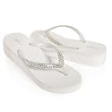 Isotoner - ESNY Wedge Thong Wedding Flip Flop with Rhinestones