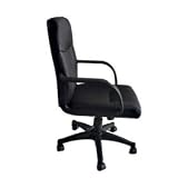 Leather Executive Office Chair w/ Black Base & Gas Lift & Tilt w/ Lumbar Support