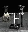 European Style Shave Shaving Set with Mach 3 Razor, Badger Brush on Black Chrome Plated Stand
