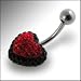Crystal stone Heart Belly Ring Piercing Jewelry
